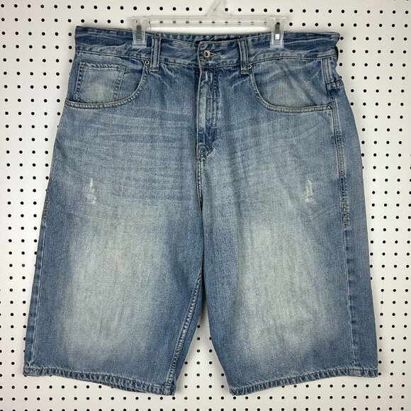 Rocawear Baggy Jean Shorts Sz 40 Light Wash Stash Jorts Wide Leg Skate Y2K - Picture 4 of 7